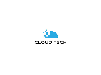 CLOUD TECH blue cloud creative design digital graphic design illustration logo logodesign logos modern rezaalfarid204 tech technology vector