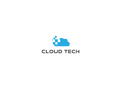 CLOUD TECH blue cloud creative design digital graphic design illustration logo logodesign logos modern rezaalfarid204 tech technology vector