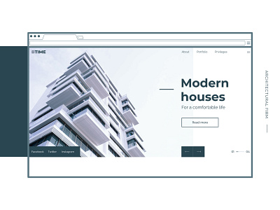 First screen — modern houses landing landing page minimalism webdesign