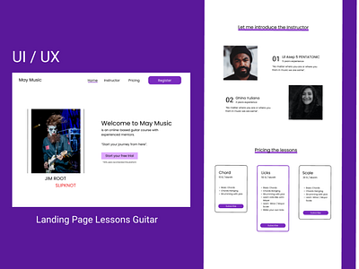 UI May Music - Lesson Guitar design minimal ui web