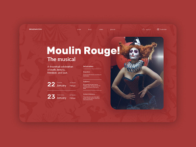 Moulin Rouge design concept circus concept modern musical poster poster art show theatre theatrical mask ui uidesign