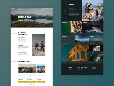 Landing page for a travel agency about us concept design croatia landing page minimalism sea tours travel agency traveling trips uiux