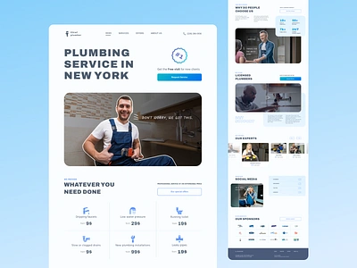 Chief Plumber Service concept design handyman minimalism newyork plumber service ui uidesign uiux usa webdesign