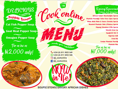 Online Food Delivery menu