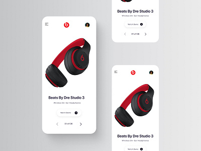 Beat By Dre Headphone Mobile UI apple beautiful clean design headphones ios minimalist mobile app modern music product design ui design ux design web design