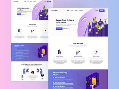 Crypto Landing page bitcoin bitcoin illustration clean crypto design desktop landing page minimalist modern product design ui ux design web web design