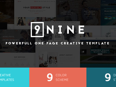 Nine - Premium One Page Design agency art blog creative design fancy gallery modern onepage portfolio