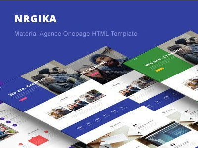 NRGika - Premium OnePage Portfolio Template agency material design onepage portfolio