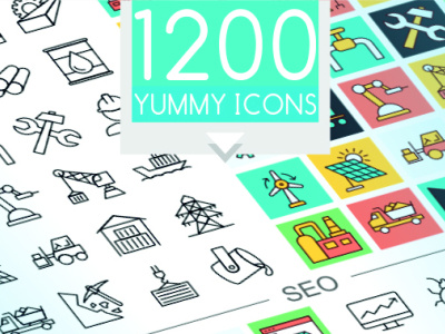 1200 Flat and Line Vector Icons