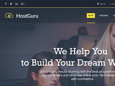 HostGuru - Responsive Hosting Company Template business hosting hosting company html responsive shared hosting template web hosting website whmcs