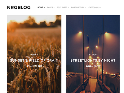 NRGBlog - Clean Responsive WordPress Blog Theme blog blogger blogging clean creative gallery magazine minimal modern personal photography wordpress