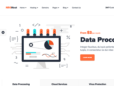 NRGhost - Flat Responsive Hosting Theme business clean domains flat hosting modern responsive shared hosting vps hosting web hosting whmcs template wordpress