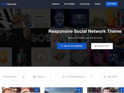 NRGNetwork - Responsive Social Network WordPress Theme modern network portfolio responsive social social media social network social network theme social network wordpress theme social networking wordpress wordpress social network