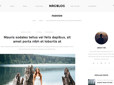 NRGBlog - Responsive Blog / Magazine WordPress Theme blog blogger blogging clean elegant gallery magazine minimal modern personal photography portfolio