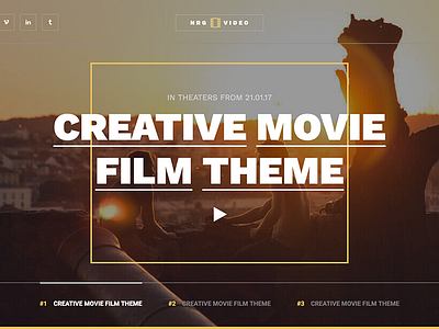 NRGVideo - Movie Film Marketing WordPress Theme campaign cinema entertainment film full screen marketing movie portfolio producer production promotion studio