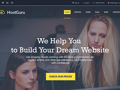 HostGuru - Responsive Hosting Company Template