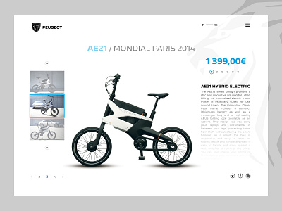 AE21 / MONDIAL PARIS 2014 Web app bike brand branding car clean cool tiger ui uxui web website white