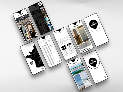 Le Spot Identity / App Prototype adobexd app blackandwhite branding design extreme sports graphic logo minimal ui ux