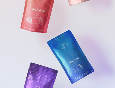 Les Bienfaisants - Packagings branding color colorfull design french gradients graphic design minimal natural packaging powder