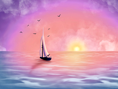 Sail procreate sail sunset