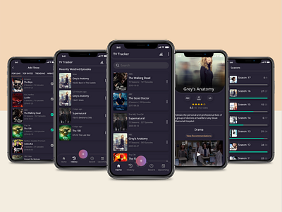 TV Tracker Design app app design design ui ui design ui ux ui ux design ux