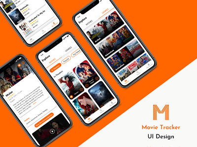 Movie Tracker Design app app design design ui ui design ui ux ui ux design