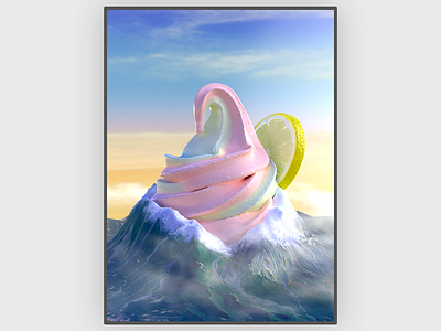 Ice-cream sunrise 3d blender icecream