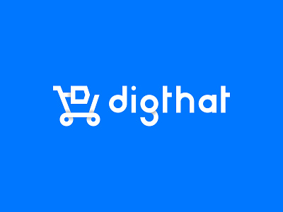 DigThat Branding blue branding folded geometric icon illustration logo minimal typography vector white