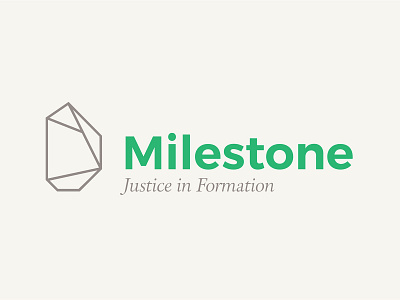 Milestone Branding brand branding brown business cards collateral folder geometric green logo minamalist minimal
