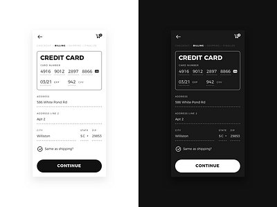 Daily UI 002 • Check Out / Credit Card Payment black checkout credit card daily ui dark mode form minimal payment ui ux ux ui white