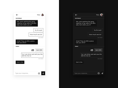 Daily UI 013 • Direct Messaging app black chat daily ui messaging minimal ui ux ux ui white