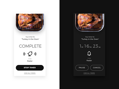Daily UI 014 • Timer app black cooking daily ui design minimal oven thanksgiving timer turkey ui ux ux ui white