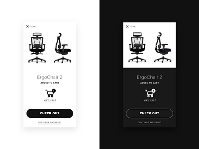 Daily UI 016 • Pop Up autonomous black cart chair daily ui minimal mobile pop up product ui ux ux ui white