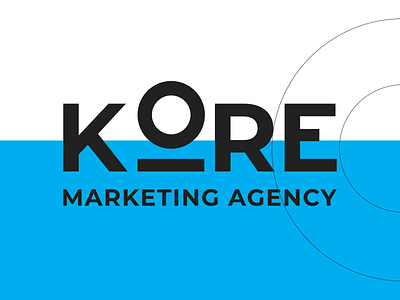 Kore Marketing Agency black blue brand branding logo logotype minimal vector white