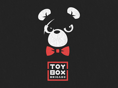 Toy Box Brigade Halftone band bear black design logo mascot punk red rock ska vector white