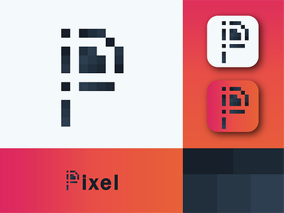 P letter logo design | Pixel