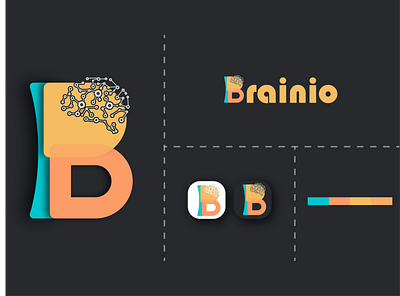 B letter logo design | Brain | brainio app app icon b b logo brain brainio brand brand identity branding color concept design icon idea illustration illustrator logo logo design logo idea new