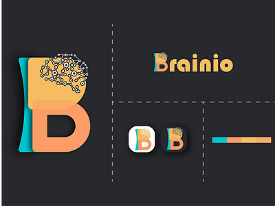 B letter logo design | Brain | brainio