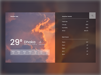 Weather App app application branding design desktop portfolio ui weather