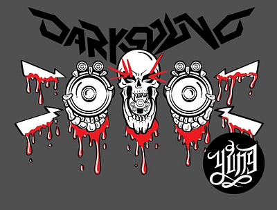 Dark sound blood design horror logo logo design skull