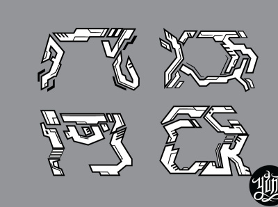 Cyber typography designs chinese cyber design hitech typogaphy