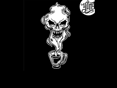 Skull artwork 8 blackandwhite horror illustration skull skullcoffee skullcoffee