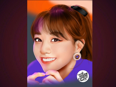 Digital painting of Jihyo digital painting girl illustration jihyo twice twicefanart twicefanart