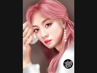 Speed painting of Jihyo of Twice 9 digital painting girl