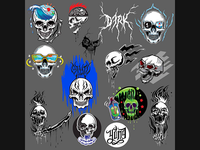 Skull designs design horror icon illustration logo skeleton skull