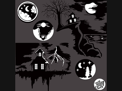 Night design design horror illustration night vector