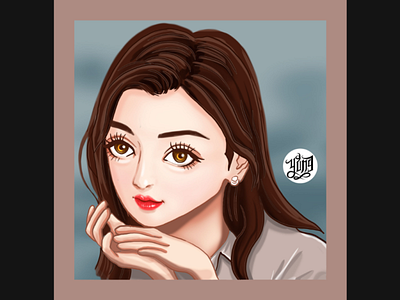 Cartoon version of Jihyo from Twice