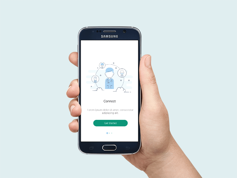 Onboarding screen design for upcoming project android animation healthcare medical onboarding principleapp sketch