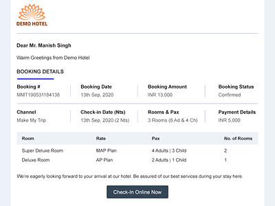 Web Check In Mail from Hotel booking mail guest check in guest checkin hotel mail online check in online checkin web check in web checkin