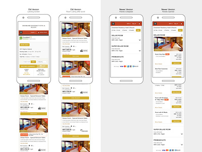 Room Listing Page - Optimized re design recreate revamp room booking room listing